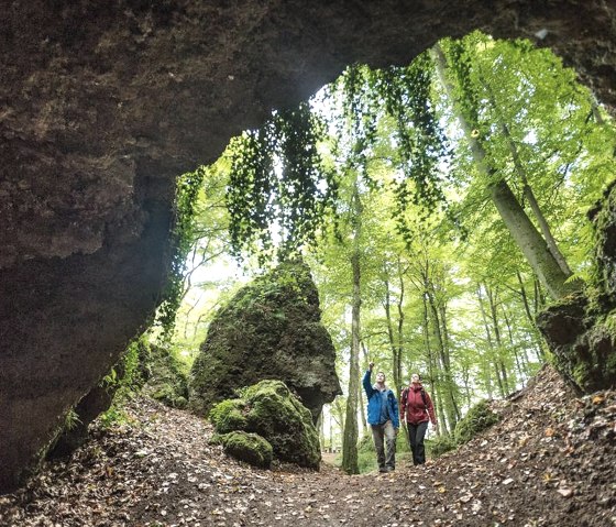 Birresborner Eishöhlen Blick aus der Höhle, © Eifel Tourismus GmbH, Dominik Ketz